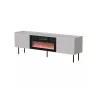 TV-Schrank cama meble LUCCA 180x40x59 cm, Oberteil cashmere, schwarzer Kamin
