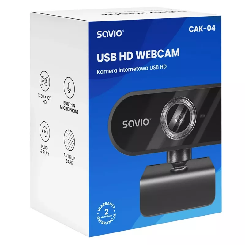 Savio CAK-04 Webcam 720 MP 1280 x 720 Pixel USB Schwarz