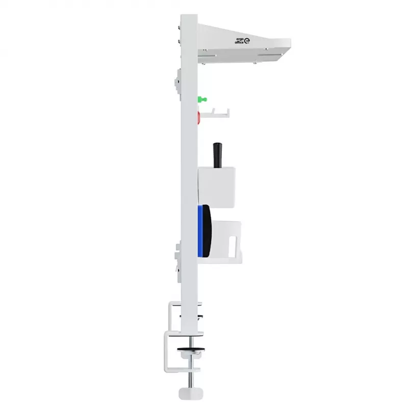 Schreibtisch-Trennwand ergo office ER-301 W – 1116 mm breiter Stahl-Sichtschutz mit Magnettafel, weiß, max. Belastung 10 kg