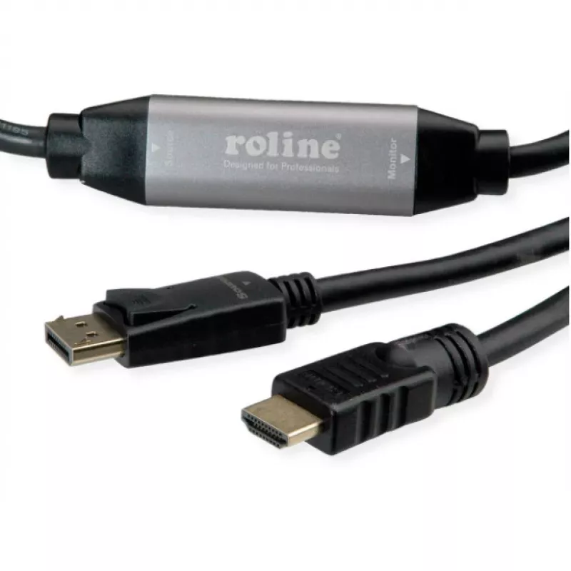 Videokabel-Adapter ROLINE 11.04.5776 7.5m HDMI Typ A DisplayPort Schwarz