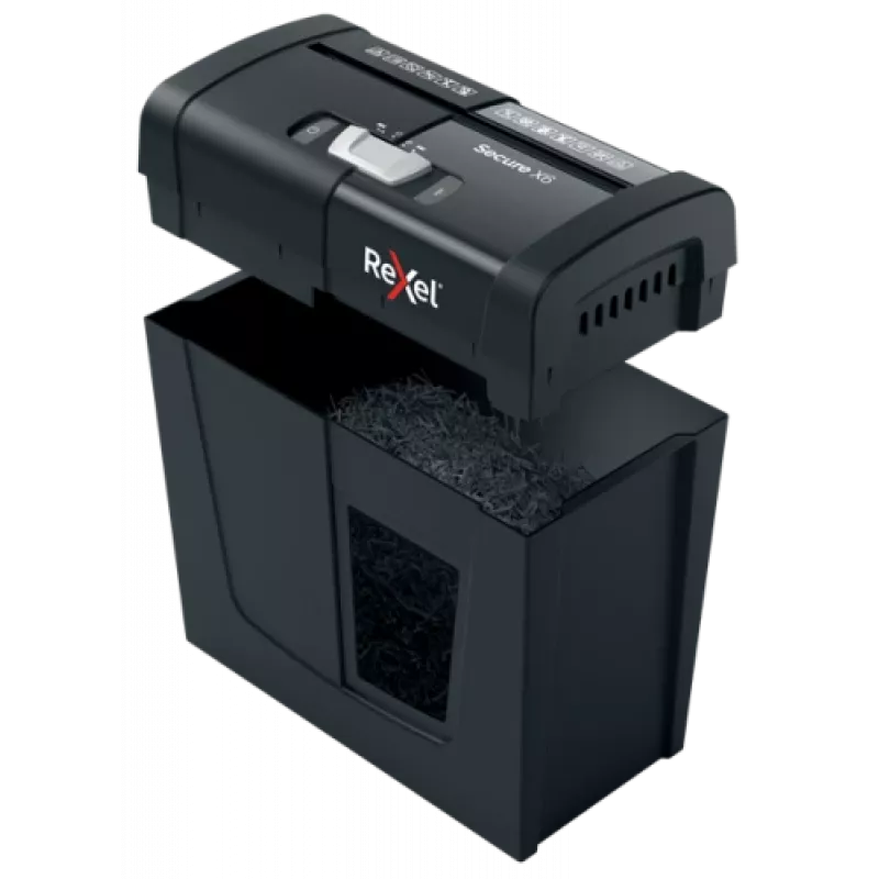 Rexel Secure X6 Aktenvernichter mit Partikelschnitt P4, Partikelschnitt, 4 x 40 mm, 10 l, 100 Blatt, 68 dB, 6 Blatt