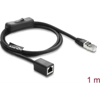 Netzwerkkabel DELOCK RJ45 ST < BU mit Inline-Schalter Cat.6 F/UTP 1 m