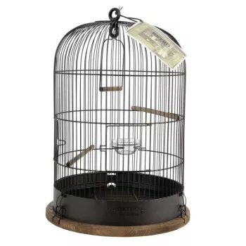 Vogelkäfig ZOLUX Retro Lisette — Metallkäfig für kleine Vögel, Ø38 cm, Höhe 55 cm, dunkelbraun, inklusive Schaukel