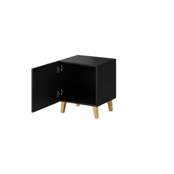 Nachttisch-Set cama meble PAFOS, 2 Stk., 45×40×51 cm, mattschwarz, MDF/Spanplatte