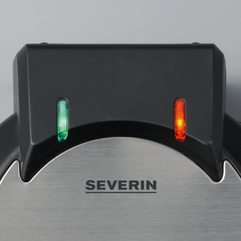 Severin WA 2103 Waffeleisen für 4 Waffeln 1200 W Schwarz, Silber