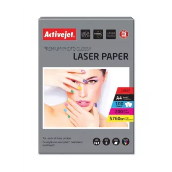 Activejet AP4-200G100L Fotopapier für Laserdrucker; A4; 100 Stück