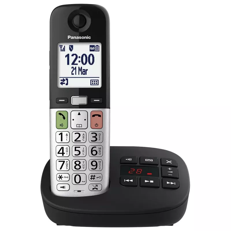 DECT-Telefon Panasonic KX-TGU430 schnurloses Handgerät, Freisprechfunktion, Anruferkennung, 2,4-Zoll-Display, 1000-Einträge-Telefonbuch, grau/schwarz