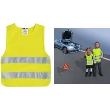 Kinder-Sicherheitsweste IWH Kinder-Pannenweste 540303, fluoreszierend gelb, 100% Polyester