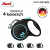 Rollleine Flexi flexi Schwarz Design M — 5 m Länge, Bandausführung, max. Belastung 25 kg, ergonomischer Griff