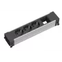 Power-Verlängerung Bachmann 916.006 — 3 AC-Steckdosen, 0,2 m Kabel, Aluminiumgehäuse, schwarz/grau