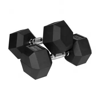 Kurzhantel Rebel Active Hex gummiert 15 kg – einzelne Hex-Kurzhantel, kompakter Griff