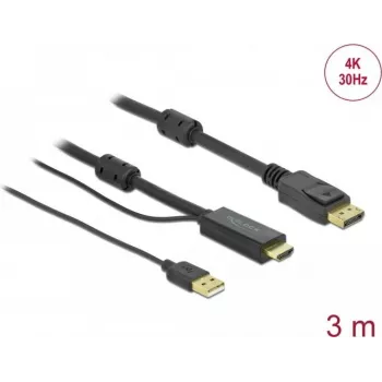 HDMI-zu-DisplayPort-Kabel DeLOCK 85965 4K 30Hz 3m