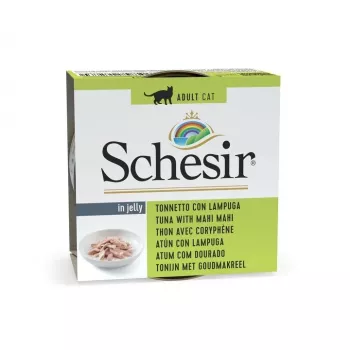 Schesir Oceanic Adult Nassfutter für Katzen mit Thunfisch und Mahi Mahi in Gelee, 85 g
