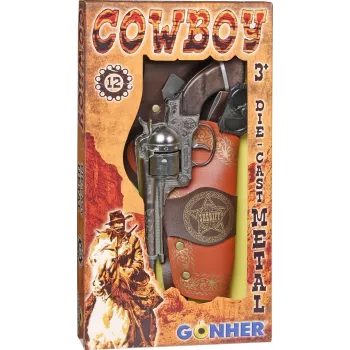 Gonher Metall-Revolver mit Holster und Gürtel