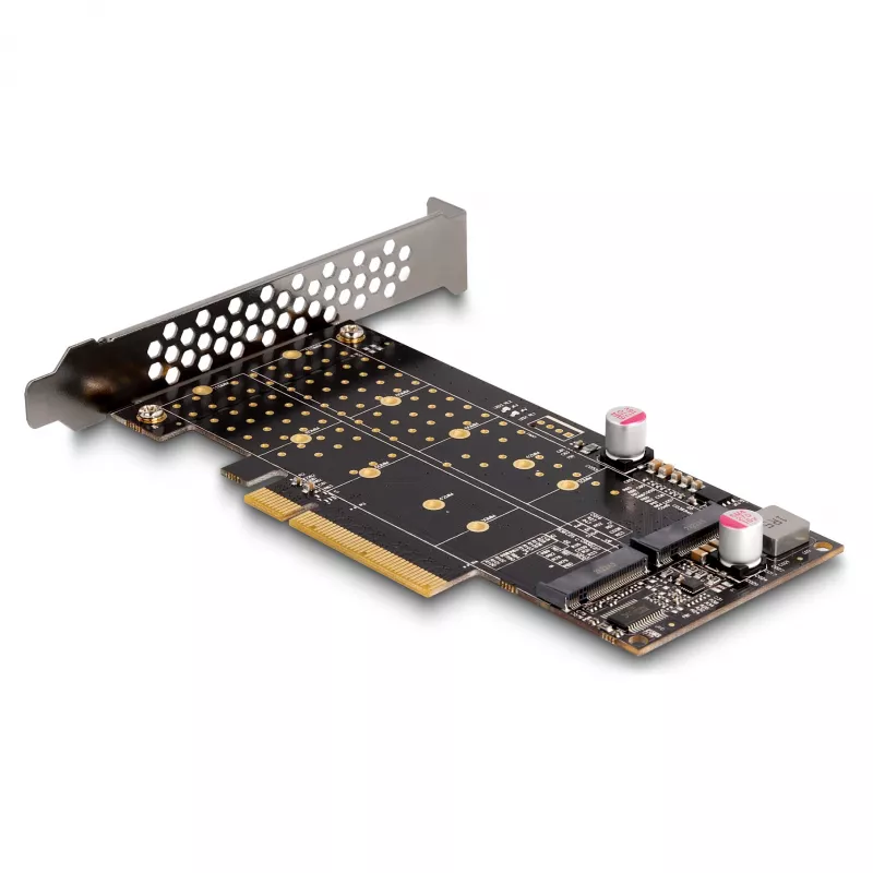 DeLOCK PCI Express x8 Karte auf 2 x interne NVMe M.2 Key M Bifurcation Low Profile
