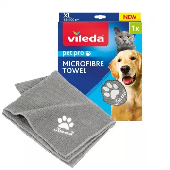 Mikrofaserhandtuch VILEDA 172651 für Katzen und Hunde, Grau, 650×1000 mm, Polyamid