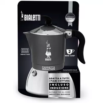 Induktions-Herdkaffeemaschine BIALETTI FIAMMETTA 2 Tassen, Grau