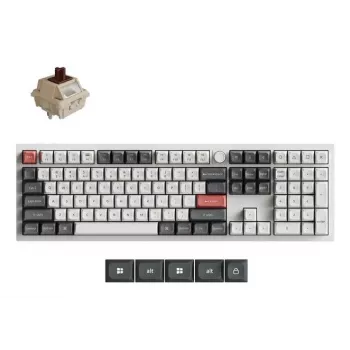 Mechanische Full-Size-Tastatur Keychron Q6 Ultra 8K – USB, RF Wireless, Bluetooth, RGB, Weiß