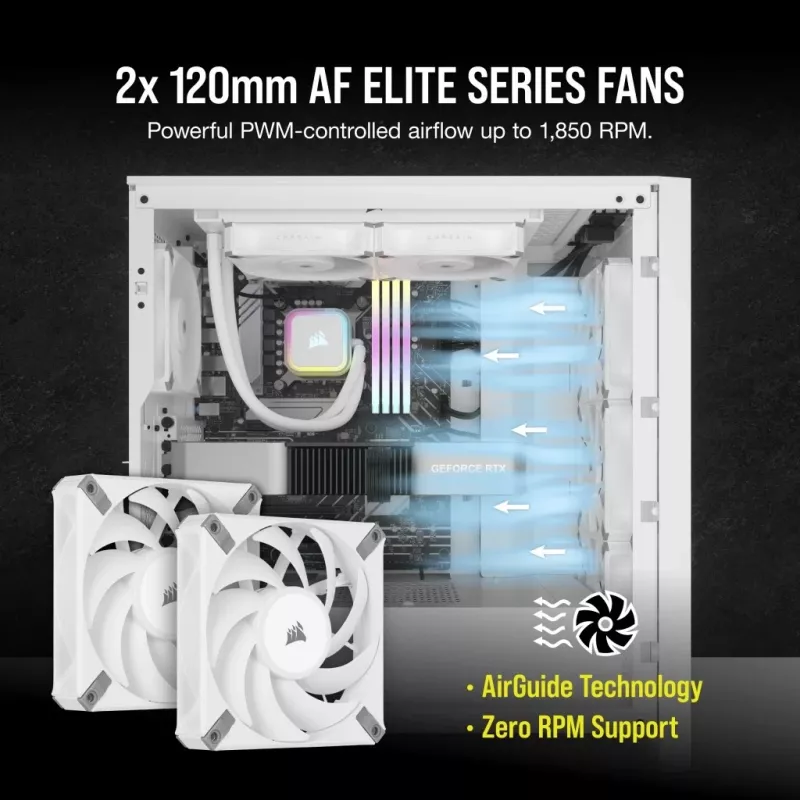 CORSAIR iCUE H100i RGB ELITE Prozessor-Flüssigkeitskühlsystem 1er-Pack Weiß 120 mm