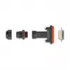 DeLOCK D-Sub 15-polige Buchse IP67 wasserdicht schwarz/orange