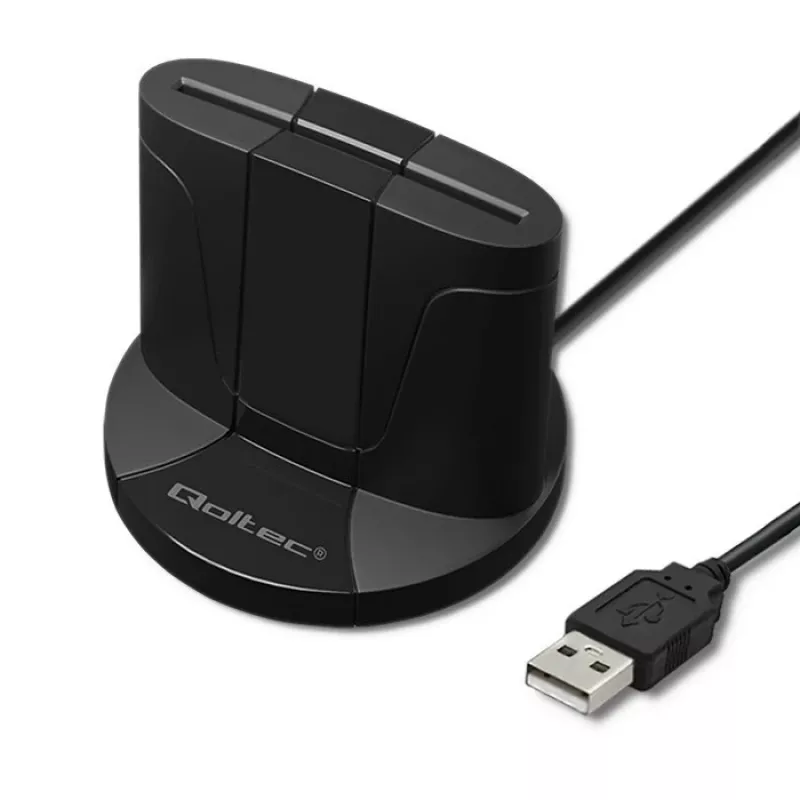 Smart Card Reader Qoltec 50632 USB 2.0 Schwarz 1m Kabel