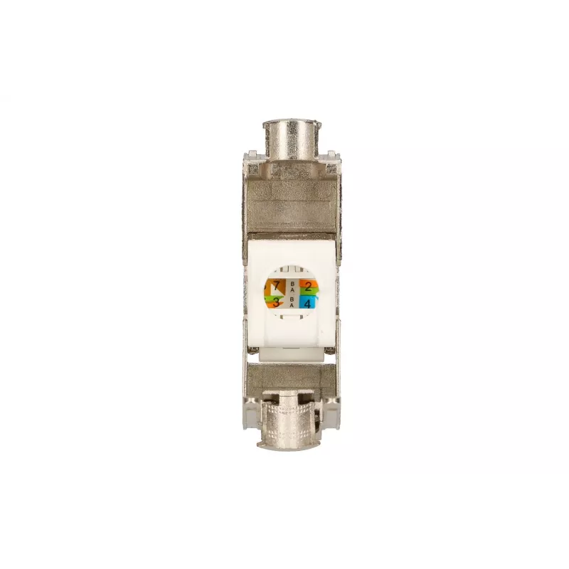 Extralink Keystone CAT6A STP RJ45 abgewinkelter Metall-Keystone-Einsatz, Einzelport