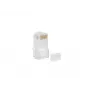LANBERG RJ-45-Steckverbinder PLU-6000 für Cat6 U/UTP-Kabel, transparent/weiß, 100er-Pack