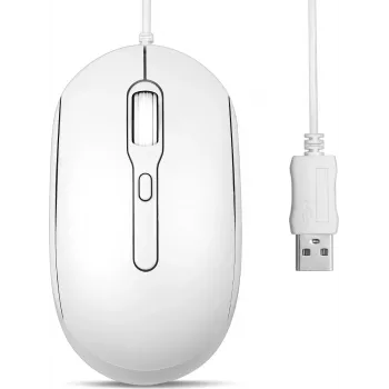 Perixx PERIMICE-222UW Maus optisch Silent USB-A Weiß – Maus – optisch (PERIMICE-222UW)