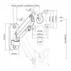 Wandmonitorhalterung MACLEAN MC-458, Gasdruckfeder höhenverstellbar, Einzelbildschirm, VESA 75x75–100x100, bis 7 kg, Neigung -45°–90°, max. Ausladung 35,5 cm