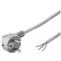 Wentronic Goobay Geerdetes Netzkabel, abgewinkelt, zum Selbstkonfektionieren, 2 m, Grau - Typ F (Typ F, CEE 7/7) > lose Kabelenden (50082)