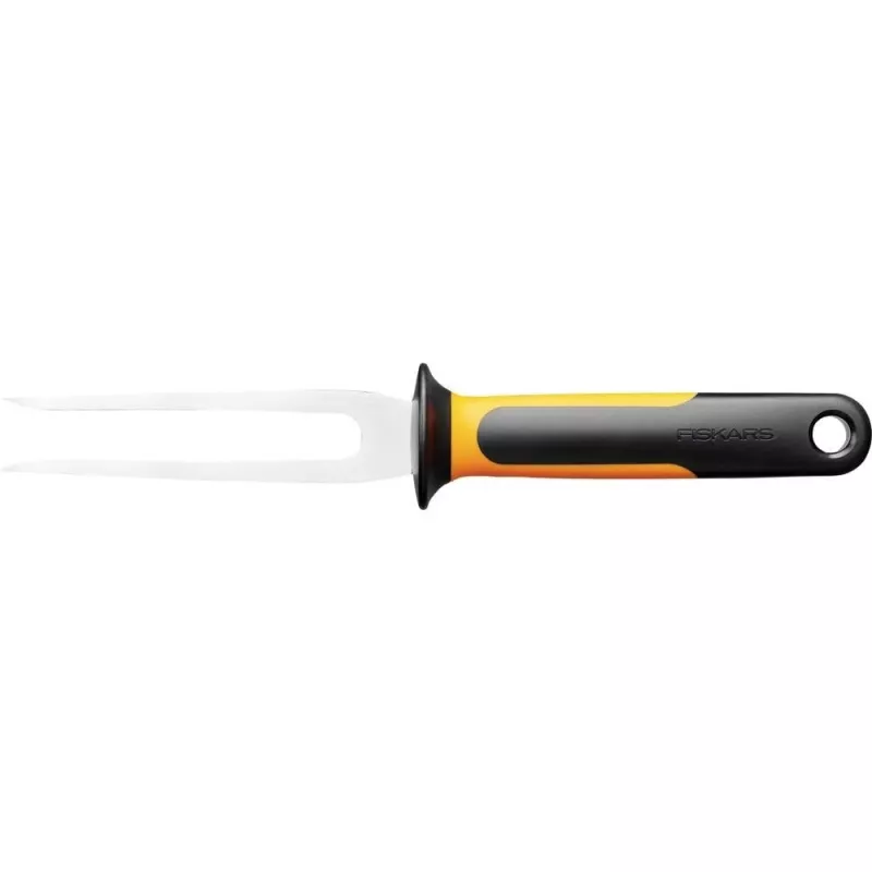 Fleischgabel Fiskars 1057548 mit Edelstahlgriff, zweizinkige Tranchiergabel