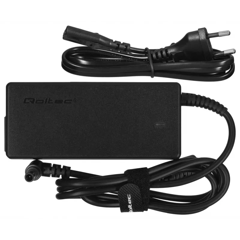 Mobiles Ladegerät QOLTEC 51773, 42W, 14V 3A, Eingang 220–240V 50/60Hz, schwarz, 1,19m Kabel