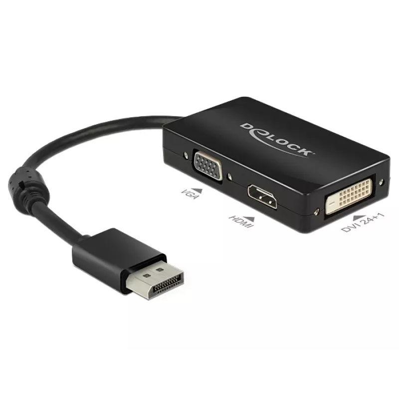 DeLOCK 0.16m DisplayPort/VGA+HDMI+DVI VGA (D-Sub)+ HDMI + DVI Schwarz