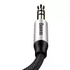 Baseus Yiven Audio-Kabel 3,5-mm-Klinkenstecker M30 1,5 m Silber + Schwarz