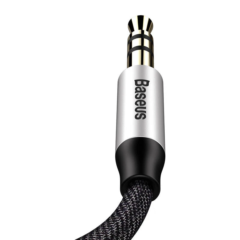 Baseus Yiven Audio-Kabel 3,5-mm-Klinkenstecker M30 1,5 m Silber + Schwarz