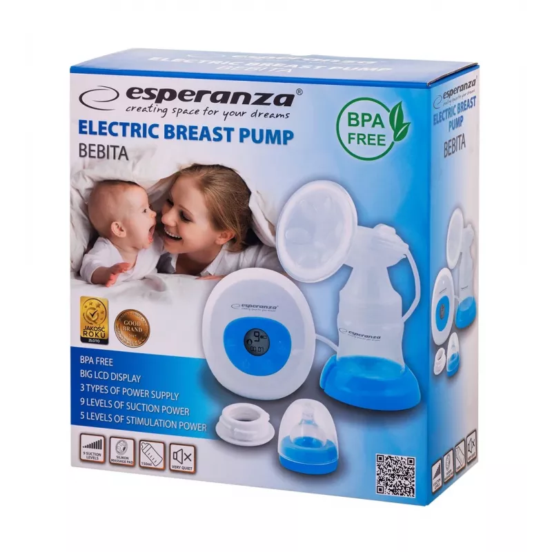 Elektrische Milchpumpe ESPERANZA ECM001B, Kapazität 1550 ml, AC/Batterie
