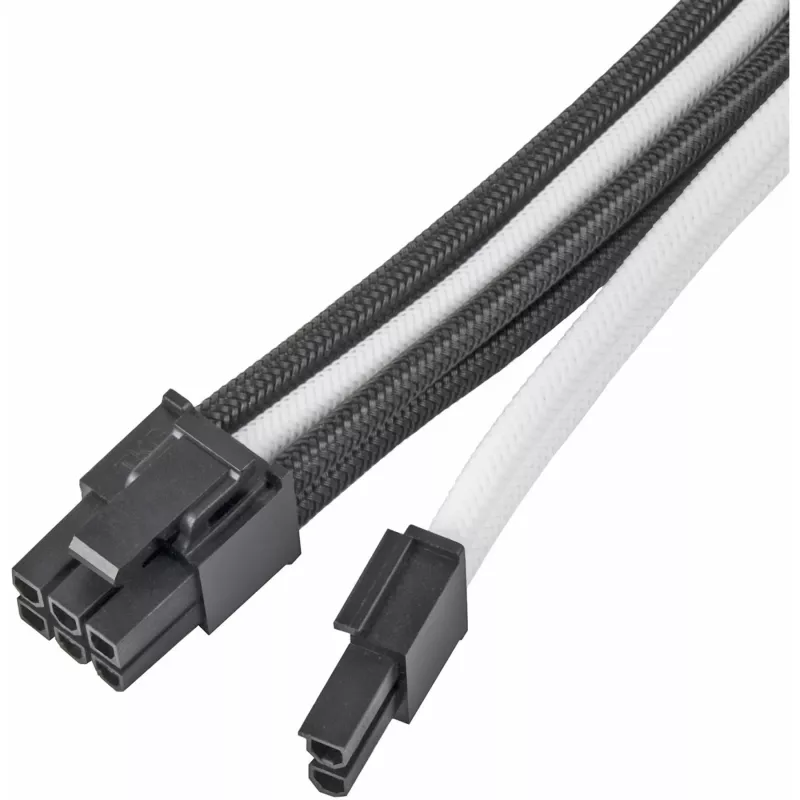 Stromverlängerungskabel SILVERSTONE PP07E 8‑pin PCIe 30 cm (schwarz/weiß)
