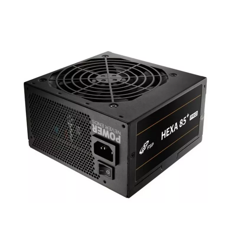FSP HEXA 85+ PRO 650W Netzteil ATX ATX2.5 Schwarz, 650 W, 100 - 240 V, 50 - 60 Hz, 9 - 4 A, Active, 100 W