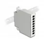 DeLOCK Glasfaser-Verteilerbox DIN-Schiene 8 Ports grau