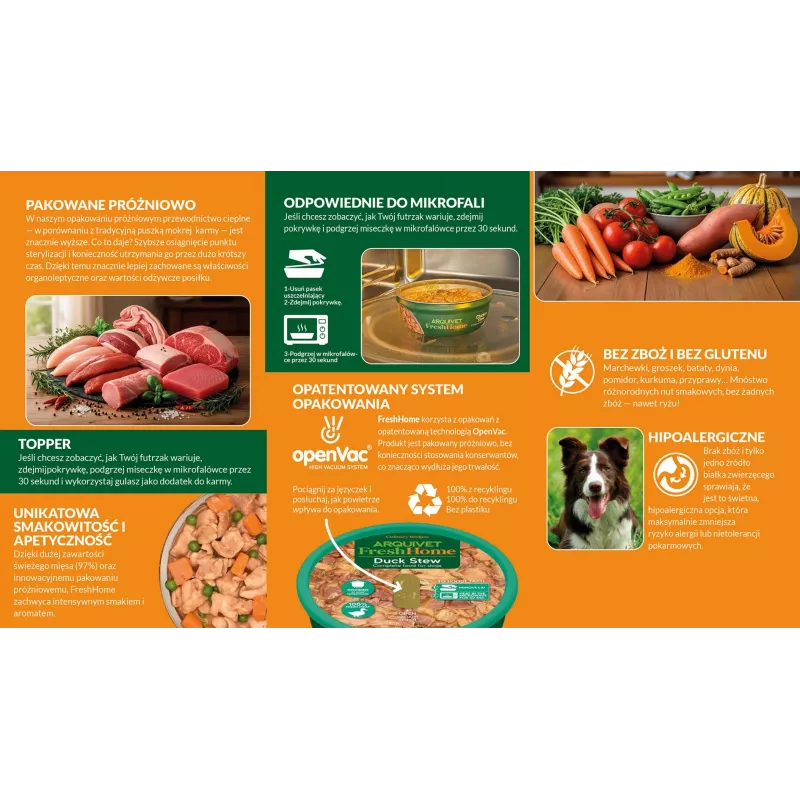 Nassfutter für Hunde ARQUIVET Fresh Home Rindergulasch 280 g – für ausgewachsene Hunde, Rind, Alleinfuttermittel in Dose