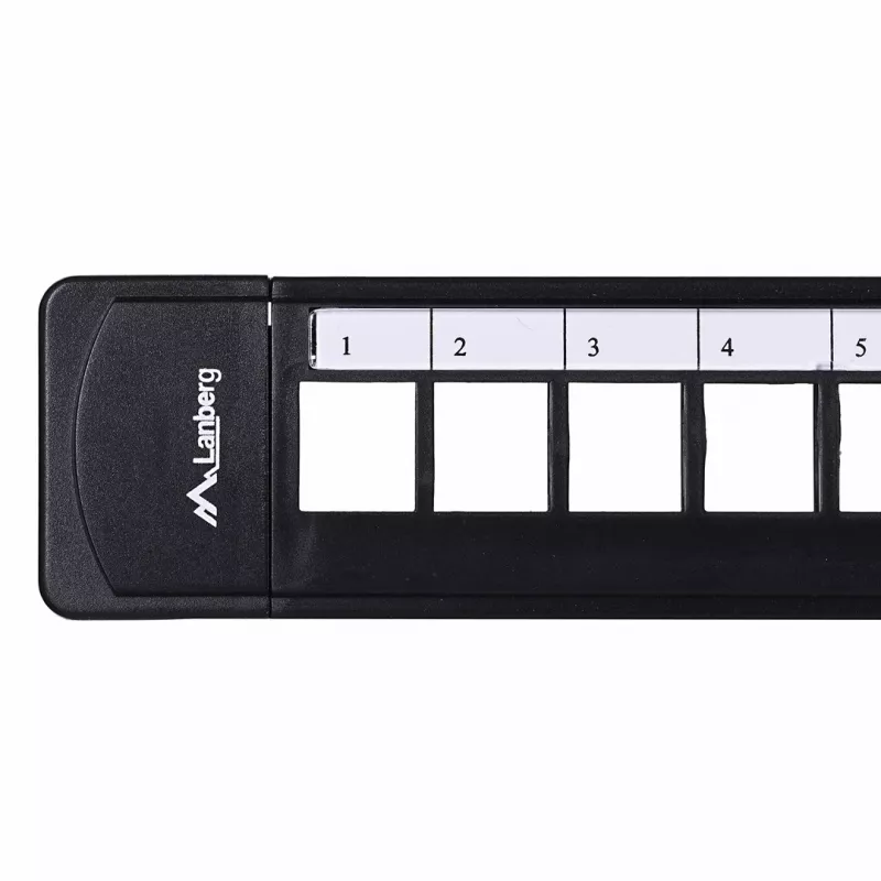 Patchpanel 1U LANBERG PPKS-1124-B, 24 Ports, 1U, ABS, schwarz, 482,6×44,5×154 mm
