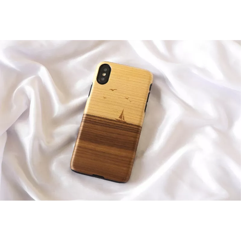 Smartphone-Hülle man and wood für iPhone X/XS – Modell mare, schwarz