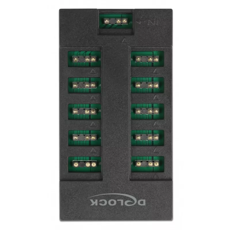 Delock - RGB LED Licht-Hub - 10 Anschlüsse - Schwarz (64128)
