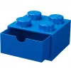 LEGO Schreibtischschublade 4, Aufbewahrungsbox Blau, Noppen