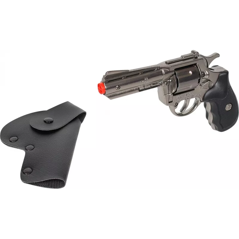 Metallspielzeugrevolver Pulio 155433/0 mit Holster – Metallkonstruktion, inklusive Holster