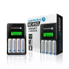 Akkuladegerät everActive NC450B — 4‑Zellen AAA-Ladegerät, 110/230V AC, schwarz