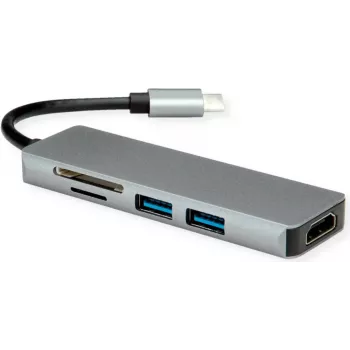 ROLINE Dockingstation Type C HDMI 2x USB3.2 Gen1 A SD/MicroSD - Digital/Daten (12.02.1019)