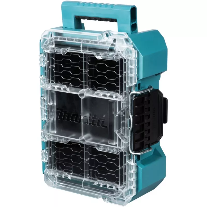 MAKTRAK Organizer kompakt, Werkzeugkiste Blau/transparent, transparenter Deckel