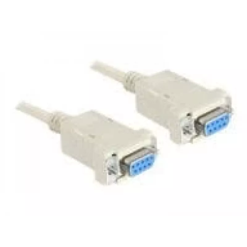 Serielles Nullmodem 9-polig Buchse auf 9-polig Buchse 1,8 m, Kabel Grau, 1,8 Meter