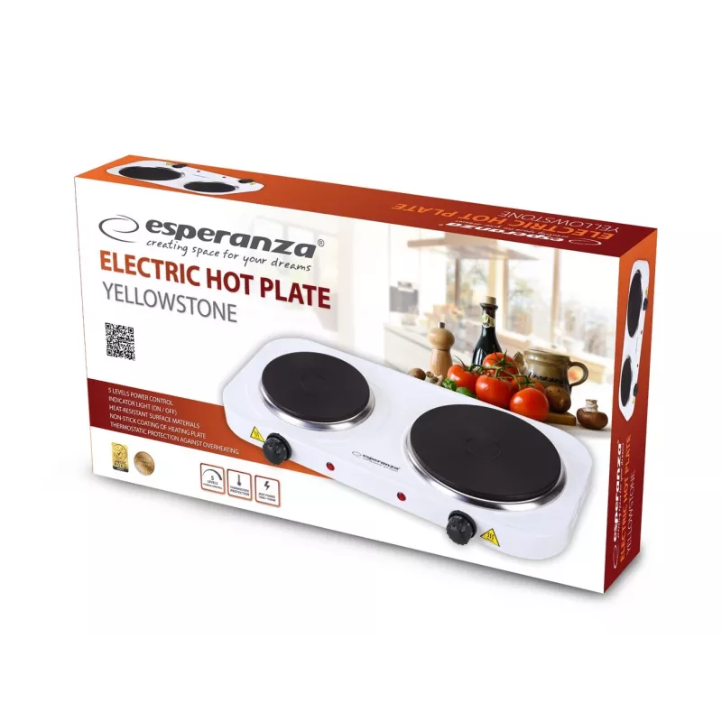 Esperanza EKH014W Elektroherd 2 Kochzonen Weiß